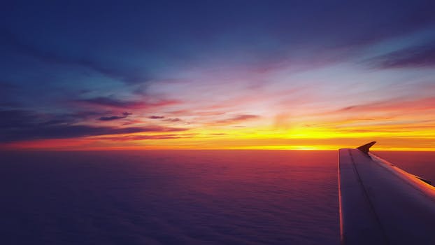 a stunning view of an airplane in the sky