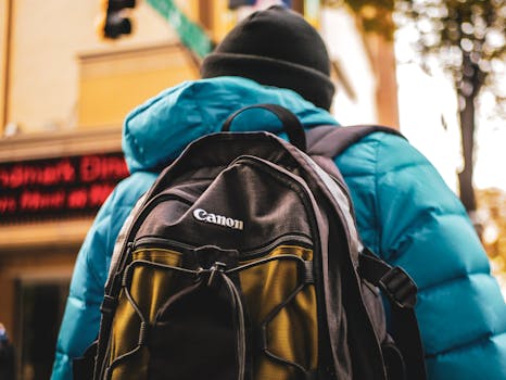 traveling adventurer with a backpack