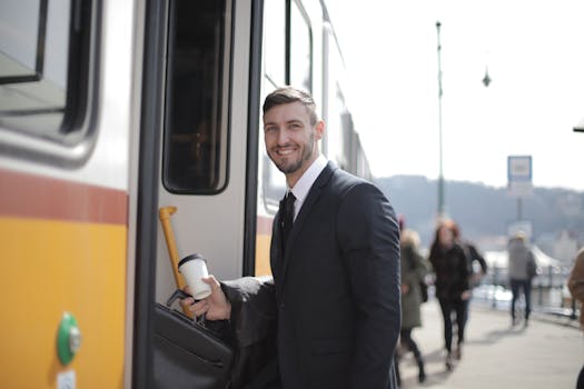 public transportation in a vibrant city