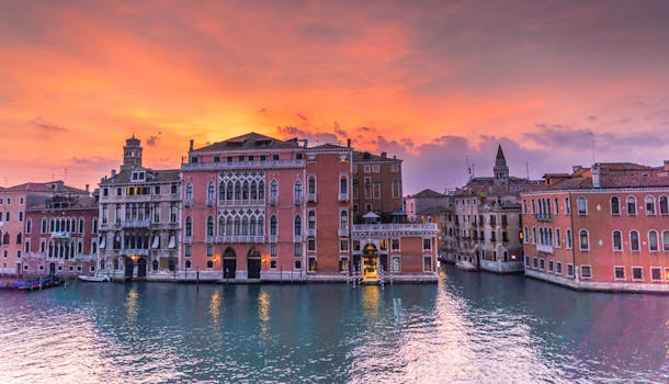 beautiful sunset over a city skyline