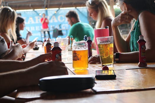 a group of friends at an outdoor music festival