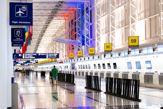 a traveler checking their luggage at the airport