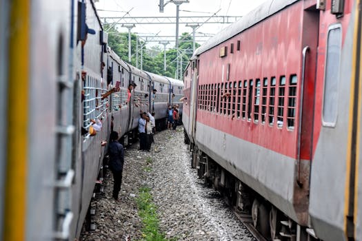 people boarding a train