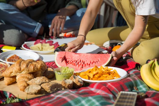 group of friends enjoying a picnic