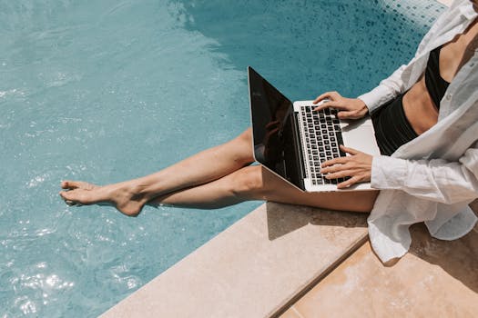 digital nomad working on laptop