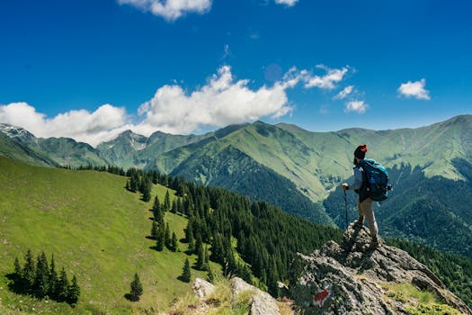 Scenic mountain view during a hike