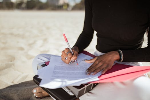 working remotely on a beach