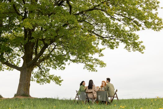 family enjoying a picnic