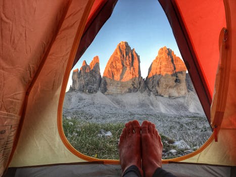 A scenic view from a camping spot