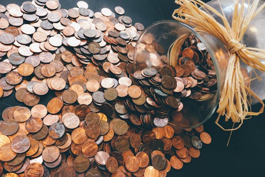 savings jar with coins